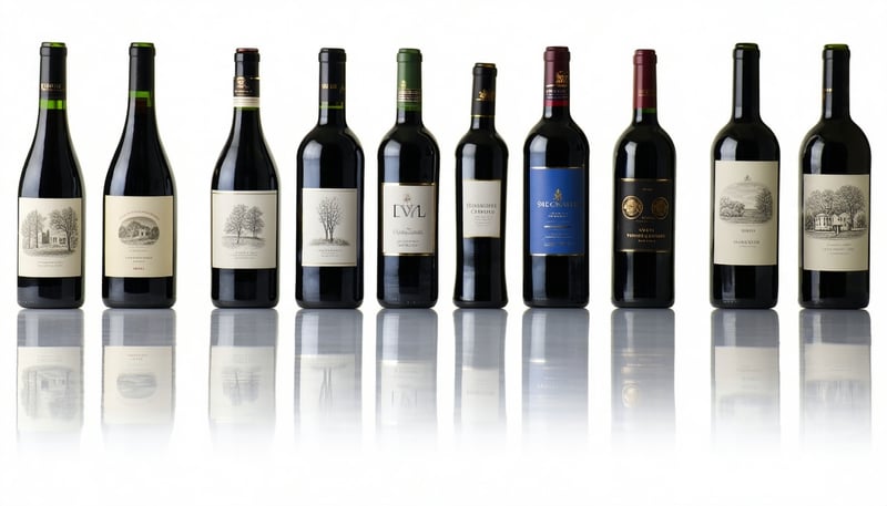 An assortment of kosher wines representing global vineyards.